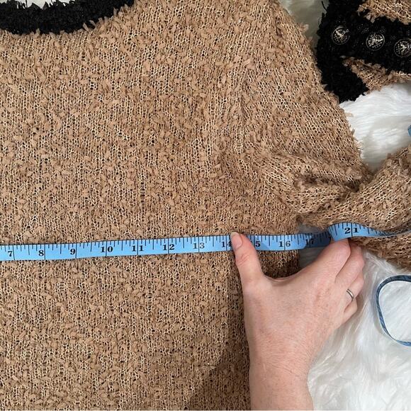 NEW McGinn Anthro Metallic Shimmer Knit Cropped Timeless Contrast Jacket S NWOT - Picture 13 of 16